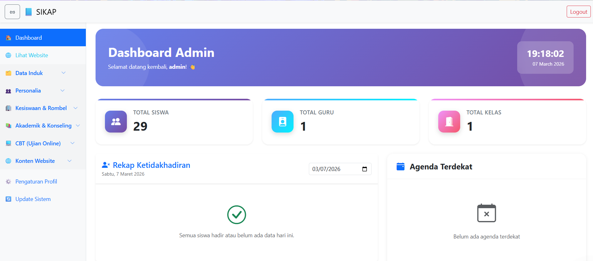 Dashboard Admin